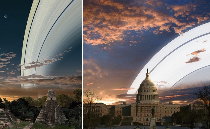 Trái Đất sẽ trông như thế nào nếu có vành đai giống như Sao Thổ?