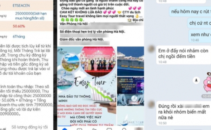 Hé lộ đoạn chat nạn nhân của app Easy Tour mắng người vì nhận được lời khuyên ngừng đầu tư: "Em ở đấy nói nhảm còn chị ngồi đếm tiền"