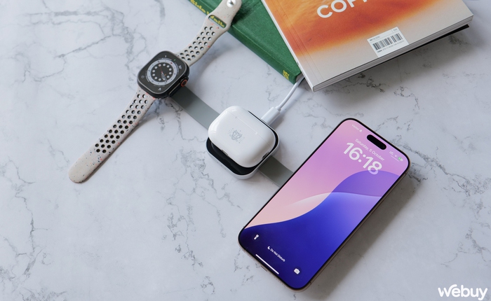 Dock sạc 3 trong 1 gấp gọn giá chỉ 900.000đ siêu hợp với ai có đủ combo iPhone - AirPods - Apple Watch