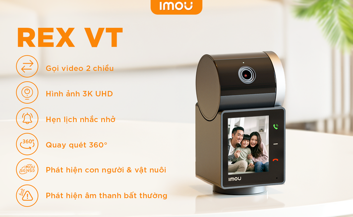 Camera IMOU Rex VT: Gọi video 2 chiều, kết nối gia đình mọi lúc mọi nơi