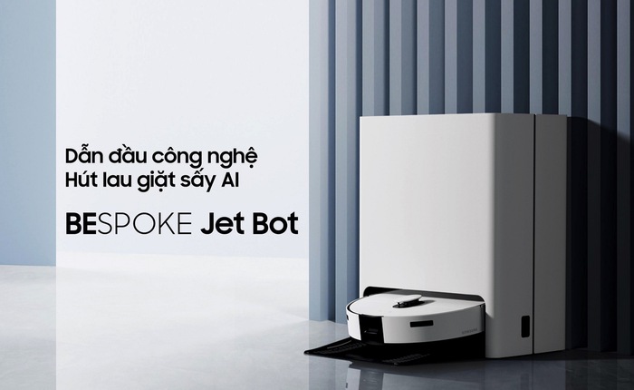 Robot hút bụi, lau nhà Samsung Bespoke JetBot mới: Tích hợp AI, giặt sấy, diệt khuẩn hơi nước 100°C, mua sớm tặng máy lọc không khí