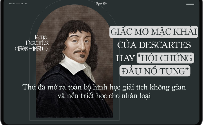 Giấc mơ mặc khải của Descartes hay "Hội chứng đầu nổ tung": Thứ đã mở ra toàn bộ hình học giải tích không gian và nền triết học cho nhân loại