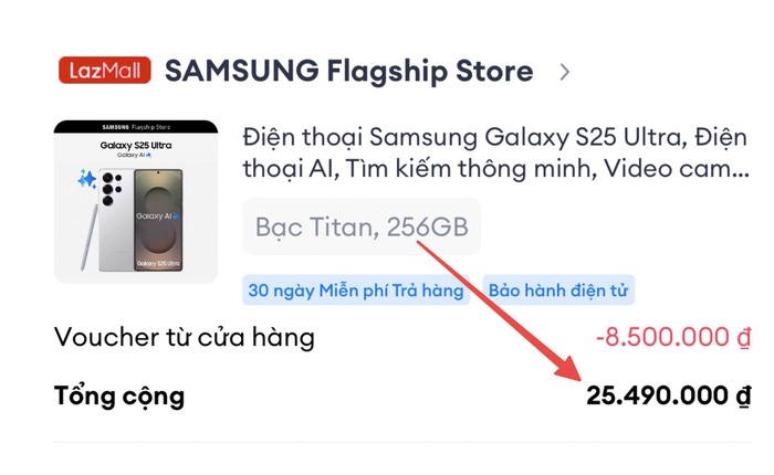 Samsung chơi "khô máu": Sale "sập sàn" Galaxy S25 Ultra chỉ còn hơn 25 triệu đồng, bản thường cũng chỉ 15,99 triệu đồng