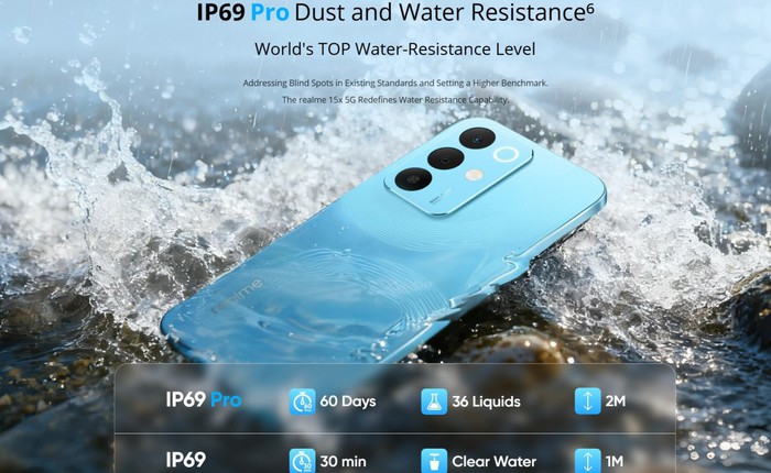 realme ra mắt điện thoại chống nước chuẩn "IP69 Pro", pin 7.000mAh