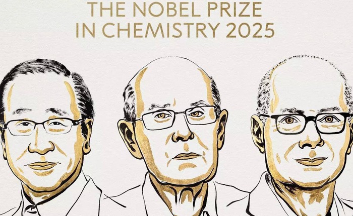 Giải Nobel Hóa học năm 2025 được công bố: Ba nhà khoa học chiến thắng vì vật liệu khung kim loại-hữu cơ tiên phong