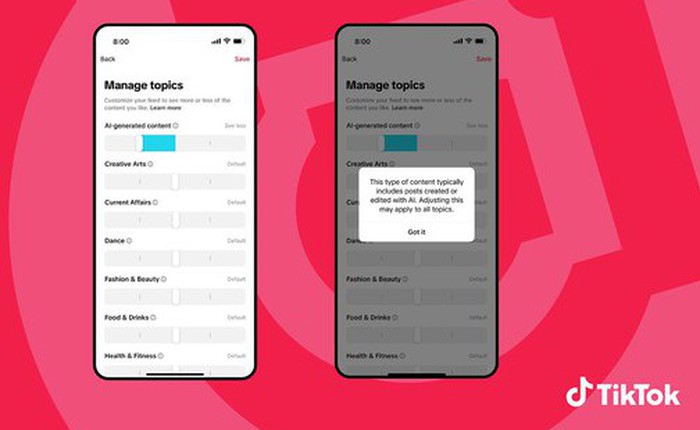 TikTok chuẩn bị cho phép người dùng giảm bớt nội dung AI trên feed