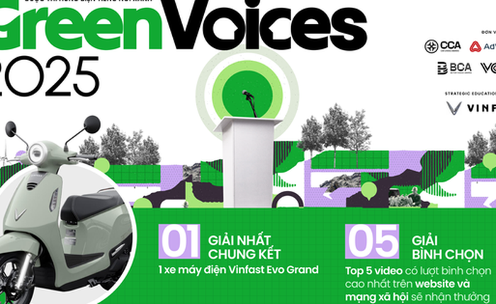 Chung kết Green Voices 2025 treo thưởng lớn: Quán quân Đại học Hà Nội tuyên bố “hãy coi chừng” khi nhắm tới chiếc VinFast Evo Grand Lite dành cho ngôi vị cao nhất