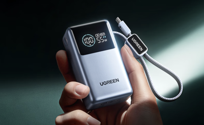 Ugreen bán pin dự phòng công nghệ mới dung lượng 10.000mAh nhưng mỏng nhẹ hơn, có sẵn cáp, công suất 55W