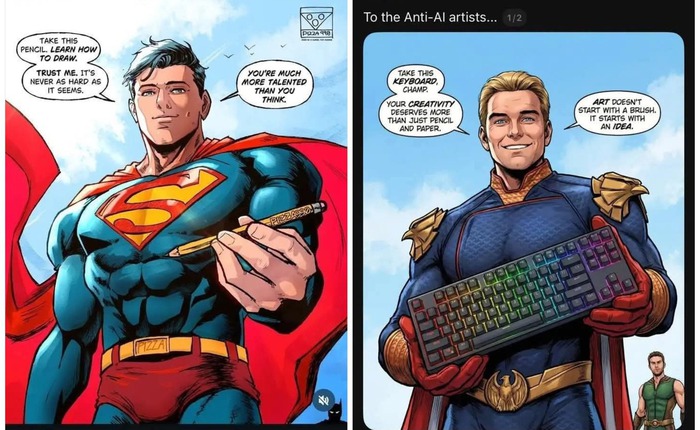 Tại sao một bức tranh Superman lại khiến cả cộng đồng AI phương Tây "nổi đóa" và phản công?