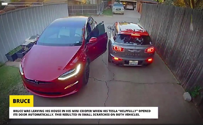 Hy hữu khoảnh khắc xe Tesla đánh ghen với vợ ba của chủ!