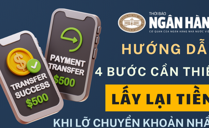 (INFOGRAPHIC) 4 bước cần thiết lấy lại tiền khi lỡ chuyển khoản nhầm