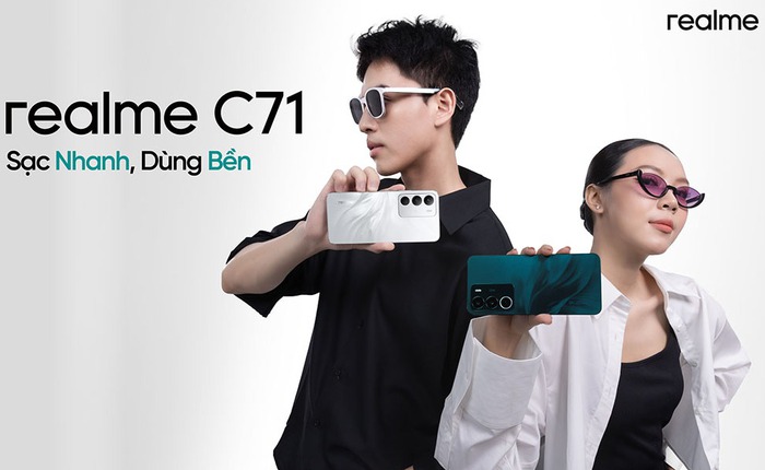 realme ra mắt điện thoại rẻ nhất có AI, pin khủng 6.300mAh