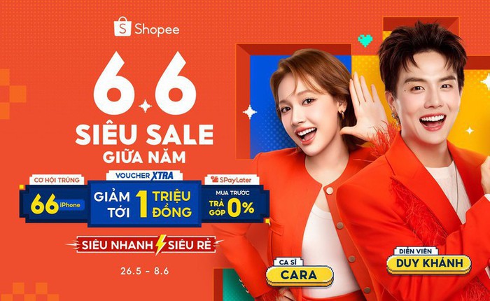 Shopee triển khai chương trình “6.6 Siêu Sale Giữa Năm” với ưu đãi vận chuyển 0 đồng cùng loạt hoạt động giải trí