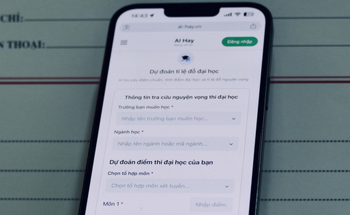 Một ứng dụng AI tung tính năng đoán trước cơ hội đỗ đại học