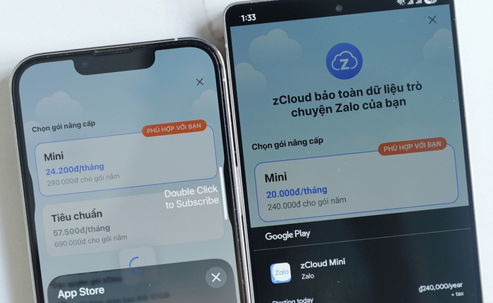 Zalo thu phí zCloud trên iPhone đắt hơn Android, người dùng hỏi tại sao vậy?