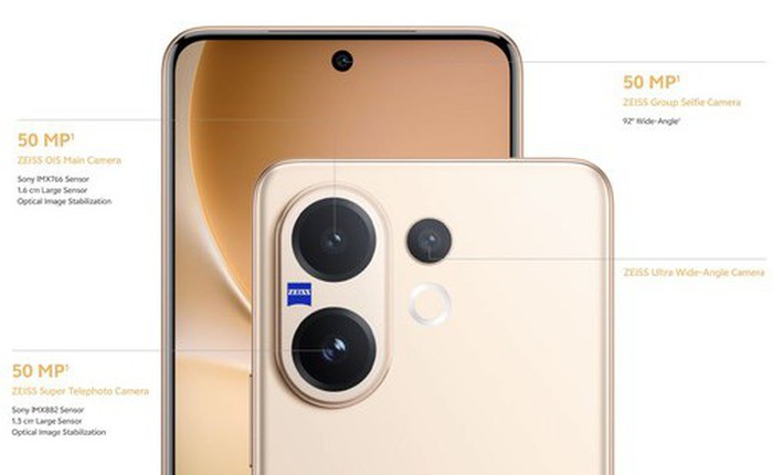 vivo ra mắt điện thoại tầm trung camera kép 50MP từ Sony & Zeiss, pin 6500mAh, sạc nhanh 90W, giá từ 11 triệu