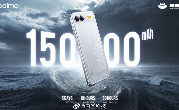 realme giới thiệu concept điện thoại pin 15.000mAh: Thiết kế đẹp mỏng nhẹ, dùng cả tuần không cần sạc