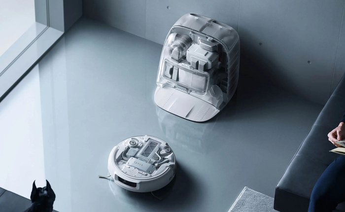 DJI đổi gió làm robot hút bụi: Dock sạc trong suốt, tự giặt sấy, hút mạnh tận 25kPa, né được sợi cáp sạc chỉ 2mm