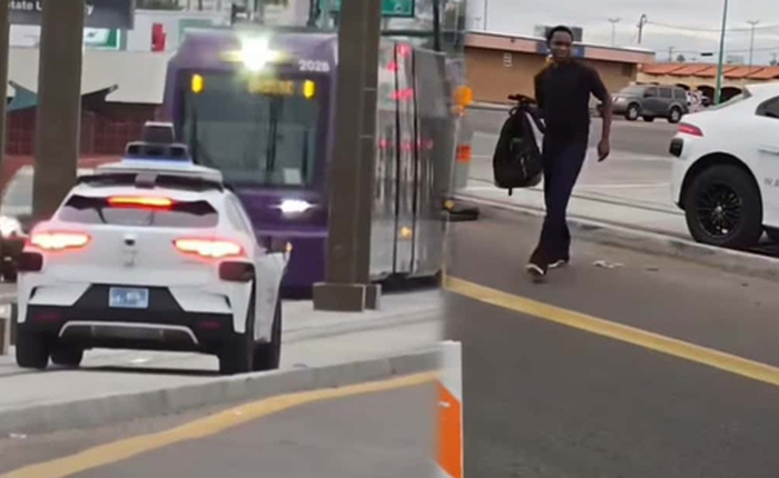 Xe tự lái Waymo mắc kẹt trên đường ray tàu hỏa, hành khách phải tự thoát ra ngoài