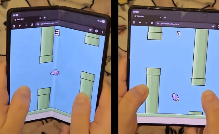 Flappy Bird phiên bản "phá" điện thoại gập: Muốn ghi điểm cao, người chơi phải... gập mở máy liên tục