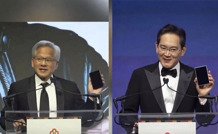 Chủ tịch Samsung và CEO NVIDIA cùng khoe Galaxy Z Fold8 đang sử dụng