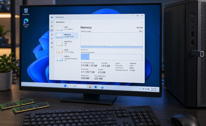 Windows 11 nhẹ khó tin, chỉ dùng 2,5 GB RAM sau một thay đổi