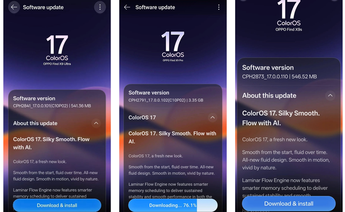 ColorOS 17 cập nhật sớm cho loạt điện thoại OPPO và OnePlus, có cả Find X9 Ultra