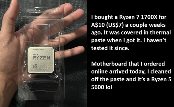 Mua CPU cũ giá 7 USD dính đầy keo, game thủ ngỡ ngàng khi vệ sinh ra "kho báu" Ryzen 5 5600