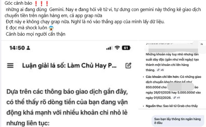 Xem tử vi bằng AI, người dùng hoảng hốt khi Gemini đọc được dữ liệu chi tiết từng giao dịch chuyển tiền, grab