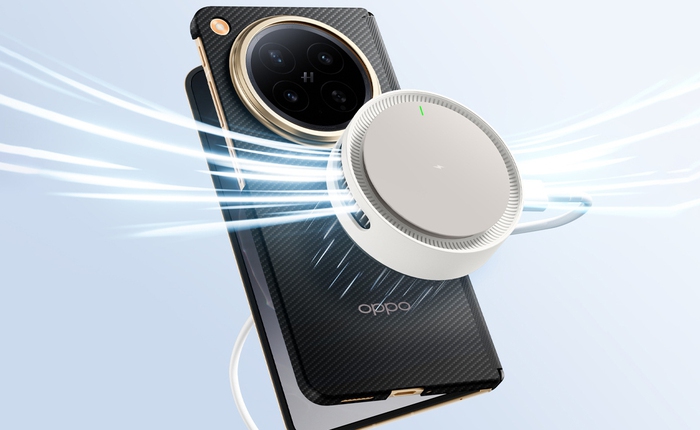 OPPO sắp bán sạc không dây 50W có quạt tản nhiệt, hút dính nam châm với Find N6 sắp ra mắt