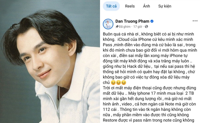 Đan Trường mất sạch dữ liệu iPhone vì nhập sai mật khẩu nhiều lần: cẩn thận với tính năng "Xóa dữ liệu" trên iPhone