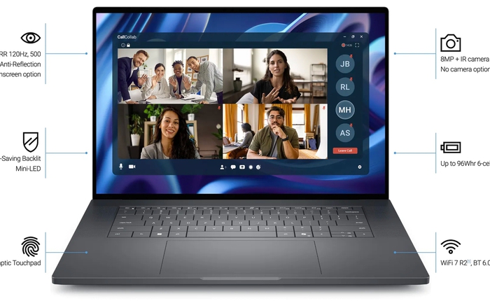 Dell ra mắt laptop hơn trăm triệu dùng màn hình Tandem OLED 4K độ sáng 1000 nits, chip Intel Panther Lake