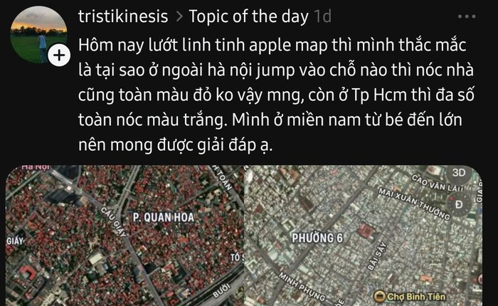 Vì sao nóc nhà Hà Nội toàn màu đỏ còn TP.HCM lại trắng xóa khi nhìn từ trên không?