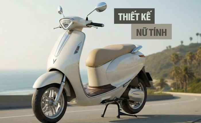VinFast lộ xe máy điện mới: Động cơ điện không đặt ở bánh sau, gây chú ý với thiết kế đầy nữ tính