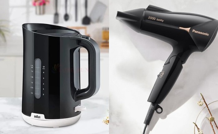 Chưa hết deal 15/6: Ấm siêu tốc Braun, máy sấy Panasonic, ổ cắm Philips cùng loạt đồ gia dụng chính hãng giảm sâu