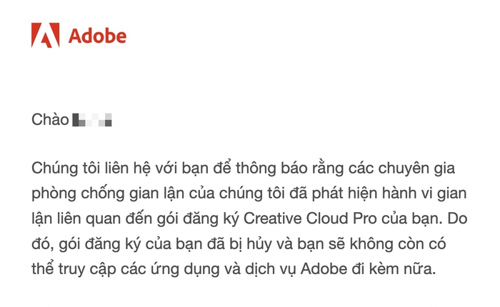 Người dùng Việt dùng Adobe bản quyền vẫn bị khoá tài khoản