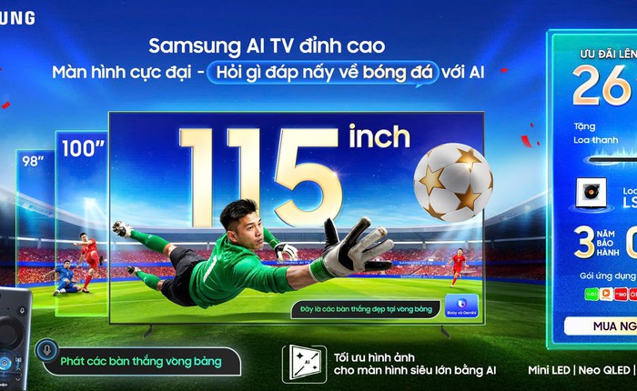 Samsung AI TV bắt tay FPT Play phát sóng ASEAN HYUNDAI CUP 2026: AI hỗ trợ xem bóng đá, ưu đãi đến 26 triệu đồng