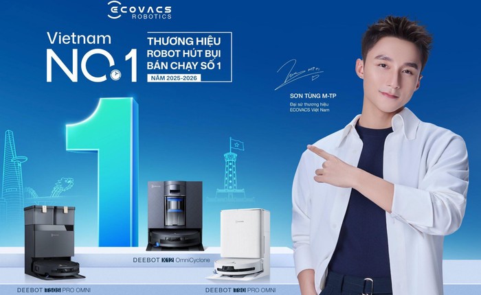 ECOVACS được NIQ GfK ghi nhận là thương hiệu robot hút bụi bán chạy số 1 tại Việt Nam