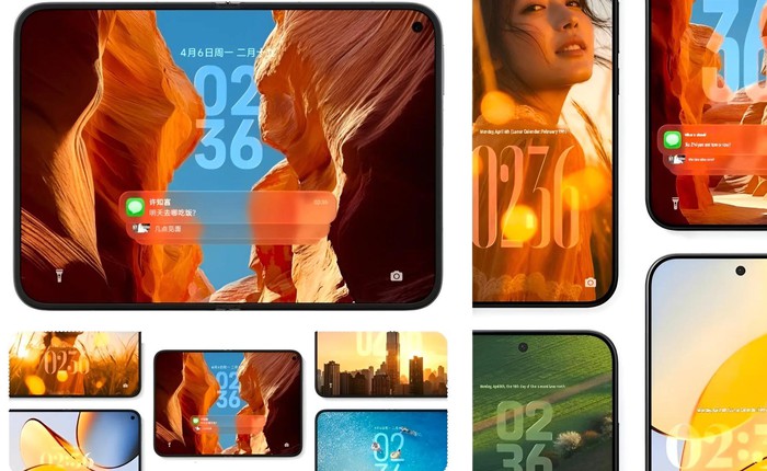 Đã lộ cả HyperOS 4 lẫn điện thoại màn gập mới của Xiaomi: Giao diện "kính mềm", màn hình tỉ lệ 3:4 rất giống "hãng nào đó"