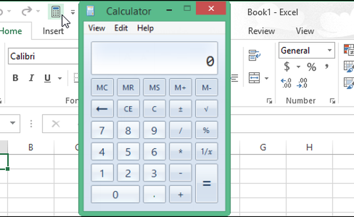 Hướng dẫn bạn thêm Windows Calculator vào thanh công cụ Quick Access trong Excel 2013