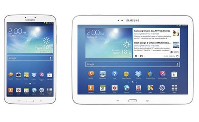 Bộ đôi máy tính bảng Galaxy Tab 3 8 inch và 10.1 inch chạy chip Intel chính thức ra mắt