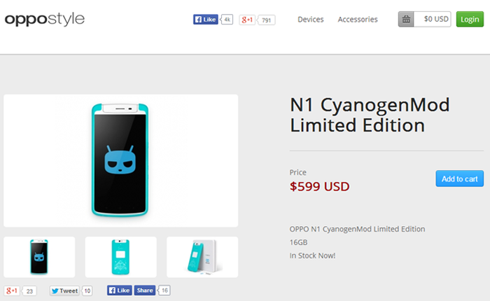 OPPO N1 CyanogenMod chính thức ra mắt với giá 12 triệu đồng