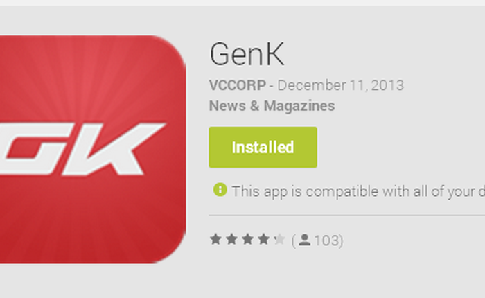 Ứng dụng GenK được nâng cấp, tự động thông báo tin nóng