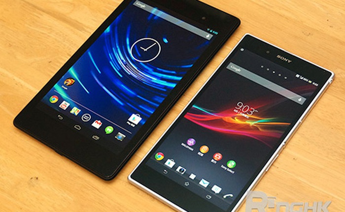 Nexus 7 2013 đọ thiết kế cùng phablet Xperia Z Ultra