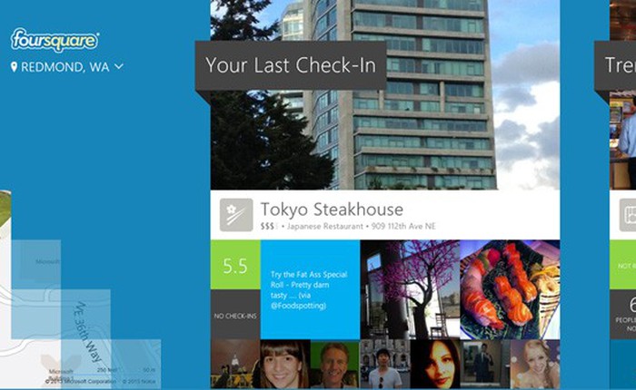 Ứng dụng chia sẻ vị trí Foursquare có mặt trên Windows 8