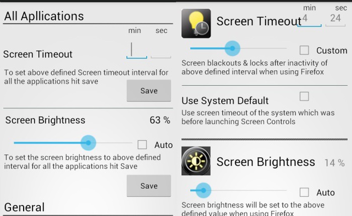 Thiết lập độ sáng và thời gian timeout cho từng ứng dụng trên Android