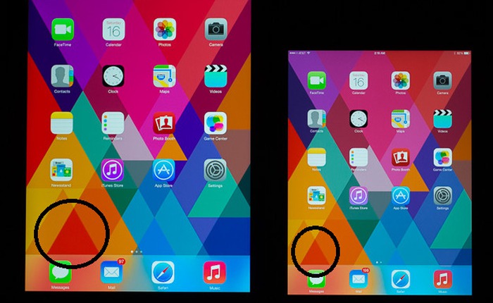 Màn hình iPad mini Retina nét nhưng màu kém