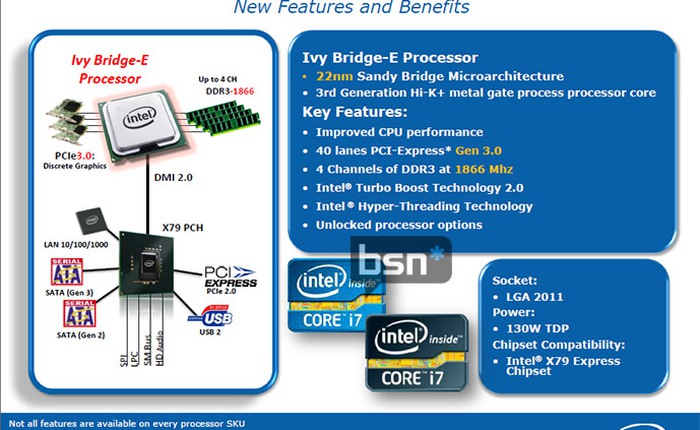 Loạt CPU Ivy Bridge-E sẽ ra mắt vào đầu tháng 9 tới