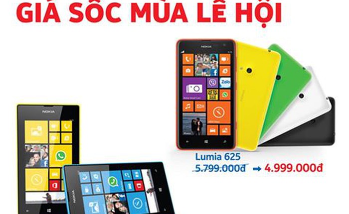Lumia 520 và Lumia 625 chính hãng giảm giá tại Việt Nam