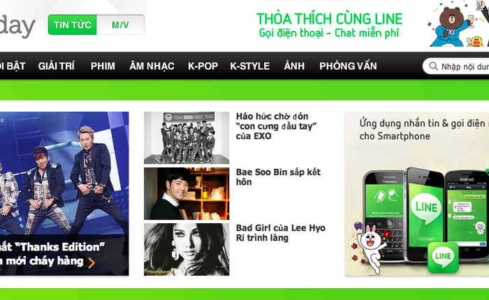 Line tấn công vào thị trường nội dung Việt Nam với Line2day